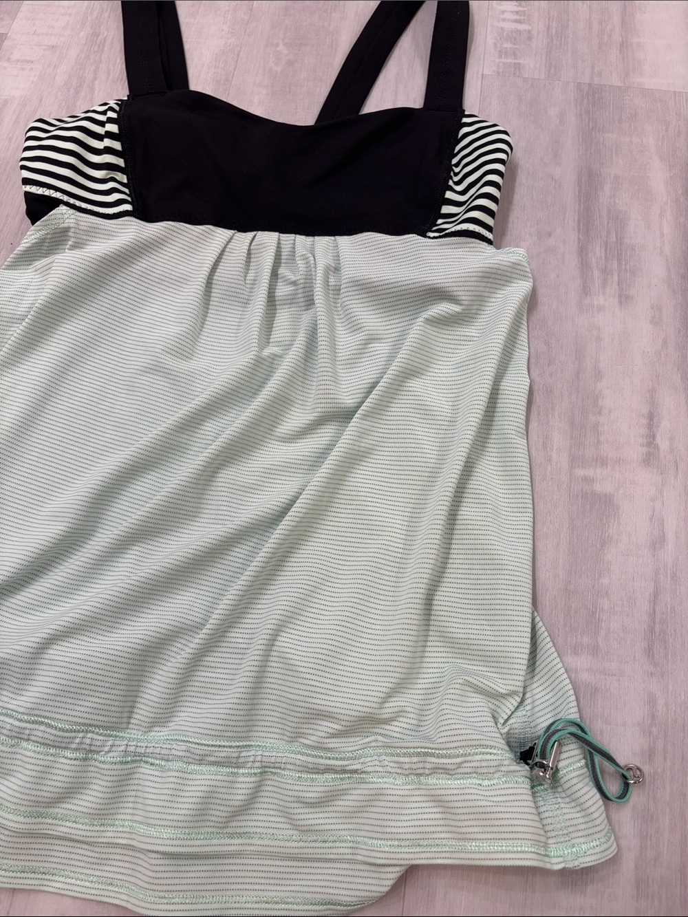 lululemon athletica Black and Mint Striped Tank - Picture 4 of 7
